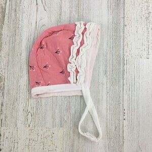 Kickee Pants Preemie Pink White Bonnet Hat